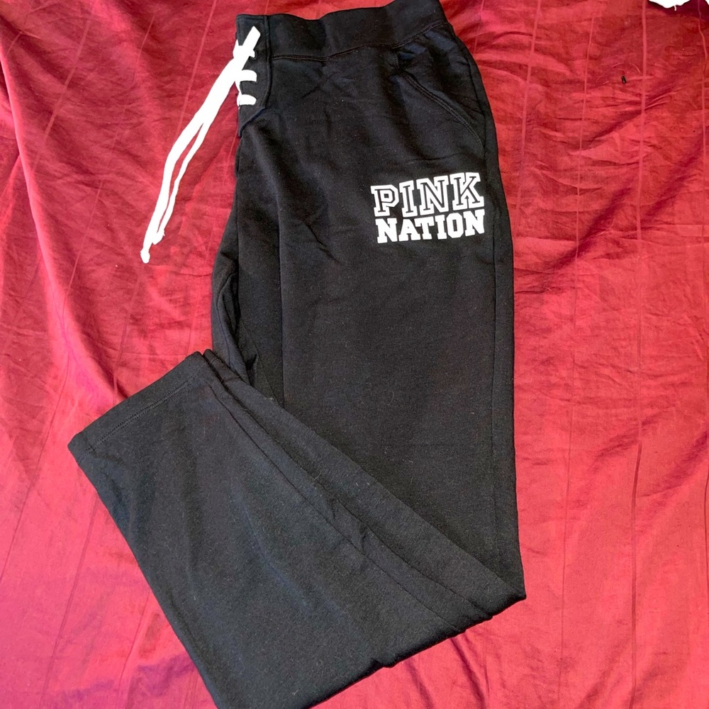PINK black and white Joggers, size Large
